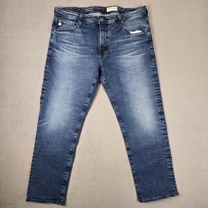 Adriano Goldschmied Tellis Jeans Mens 38x33‎ Blue Denim Modern Slim Japan Fabric